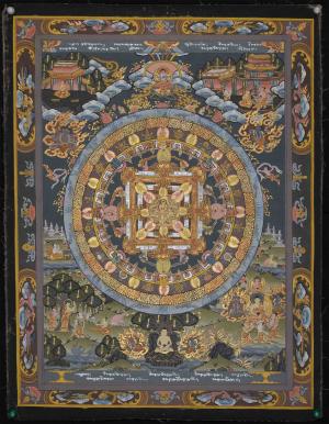 Vintage Buddha Mandala Thangka | Tibetan Buddhist Thangka | Buddha Thangka Wall Hanging| Home Decor | Yoga Meditation | Spiritual Gifts